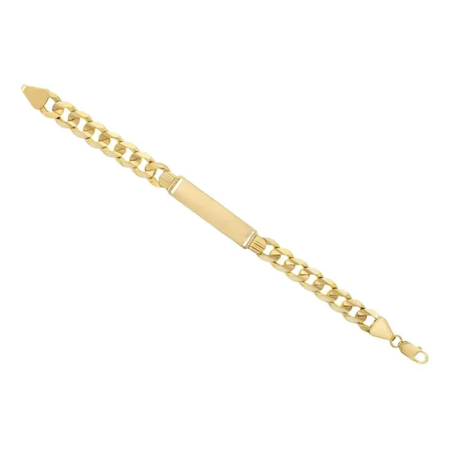 Cuban Link Gold ID Bracelet 14k Yellow Gold