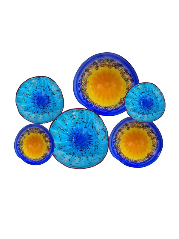 Dale Tiffany Amallia 6-plate Hand Blown Art Glass Collage Wall Art Decor