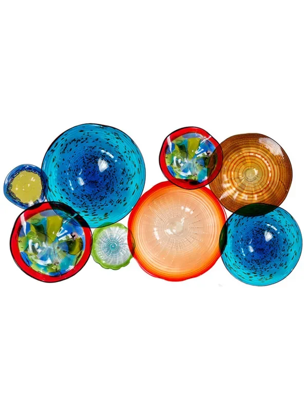 Dale Tiffany Avellino 8-plate Hand Blown Art Glass Collage Wall Art Decor