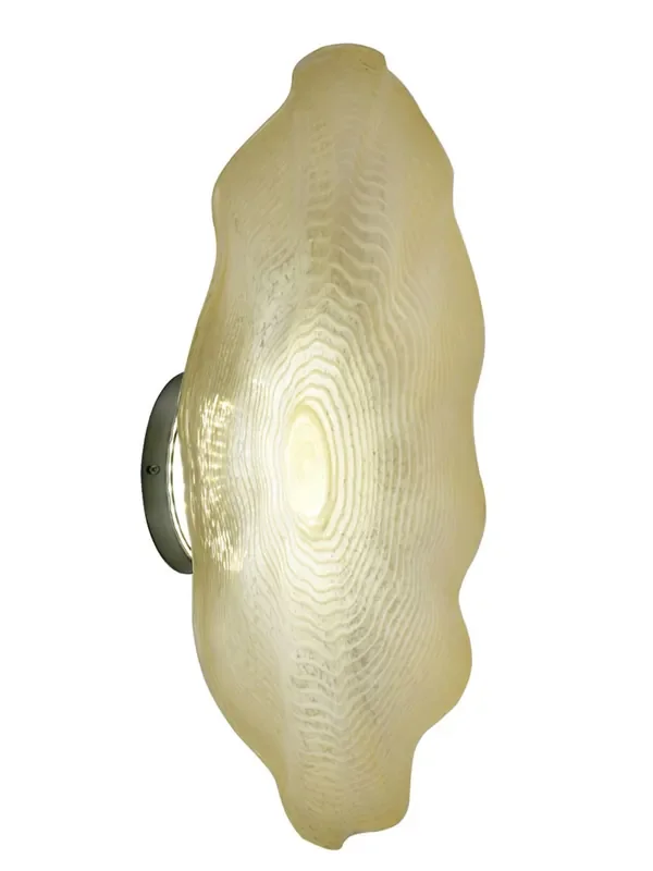 Dale Tiffany Beige Feather 20″d Led Hand Blown Art Glass Wall Light Fixture