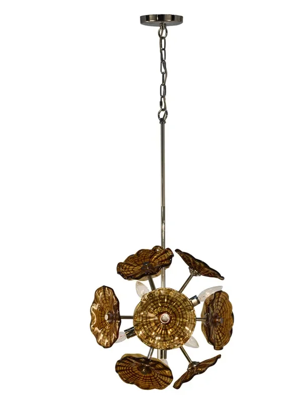 Dale Tiffany Burnt Sienna Hand Blown Art Glass Hanging Fixture – AH15478
