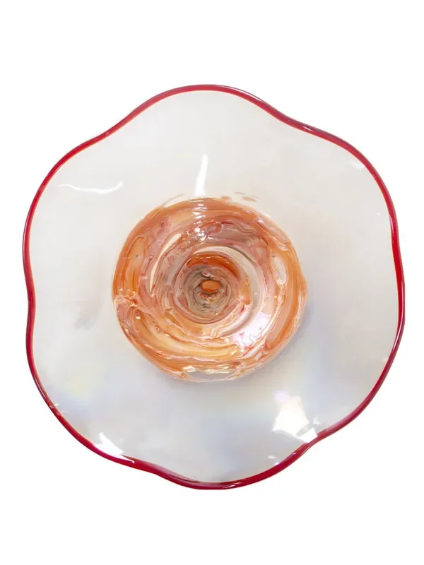 Dale Tiffany Cavalier White Orange Hand Blown Art Glass Wall Decor – 12 Inch