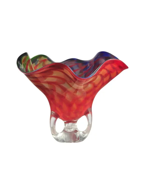 Dale Tiffany Cinnabar Wave Hand Blown Art Glass Vase