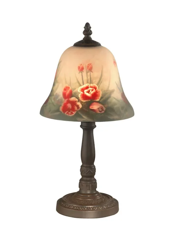 Dale Tiffany Rose Bell Hand Painted Accent Table Lamp