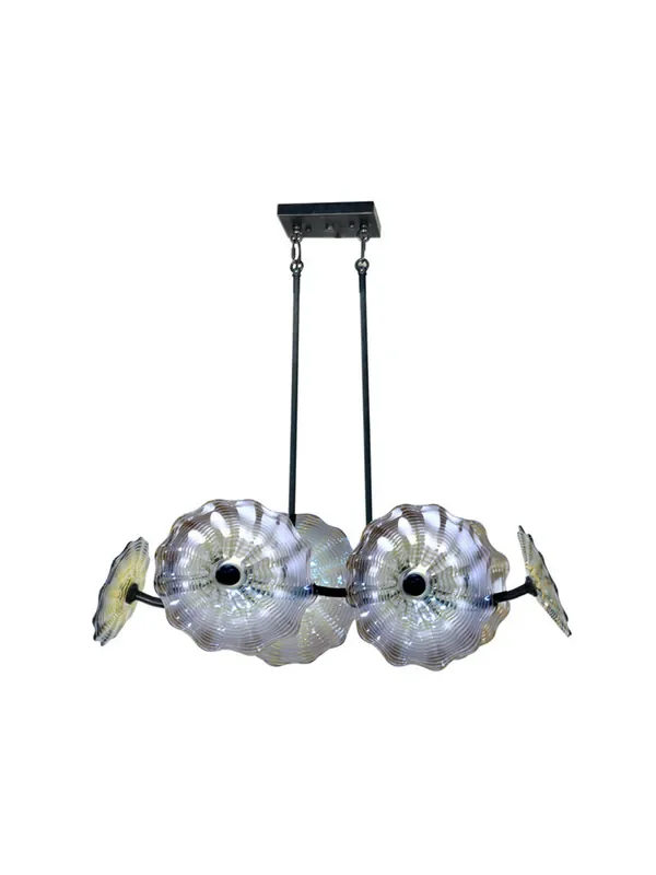 Dale Tiffany Springdale 30″w Impasto 6-light Hand Blown Art Glass Island Fixture