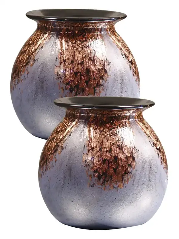 Dale Tiffany Springdale 6.25″h Cambridge 2-piece Hand Blown Art Glass Vase Set
