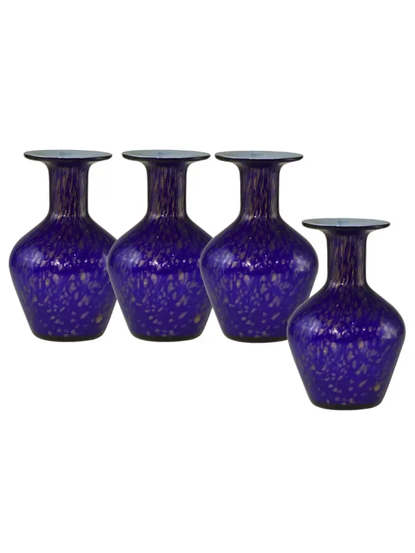 Dale Tiffany Springdale 8″h Speckle Purple 4-piece Hand Blown Art Glass Vase Set