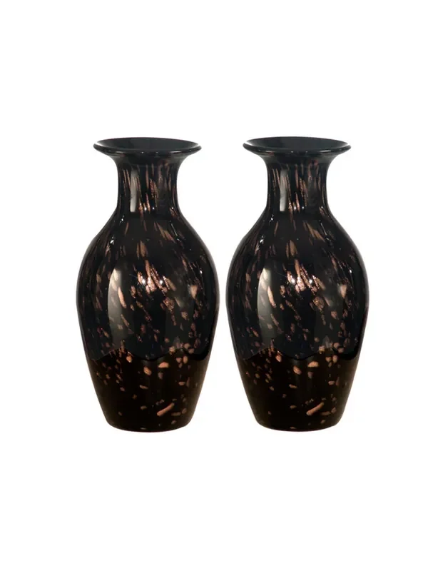 Dale Tiffany Springdale 9″h Marielle 2-piece Hand Blown Art Glass Vase Set