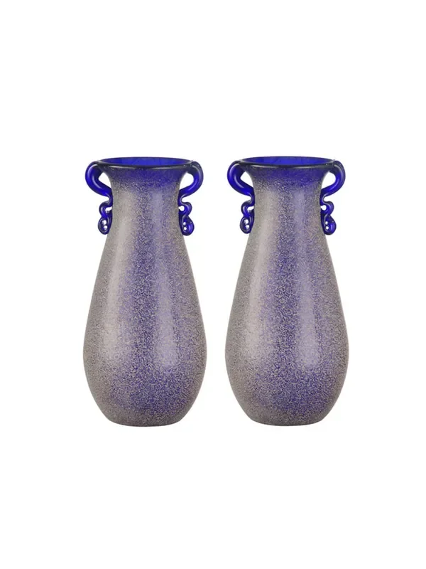 Dale Tiffany Springdale 9″h Morgana 2-piece Hand Blown Art Glass Vase Set