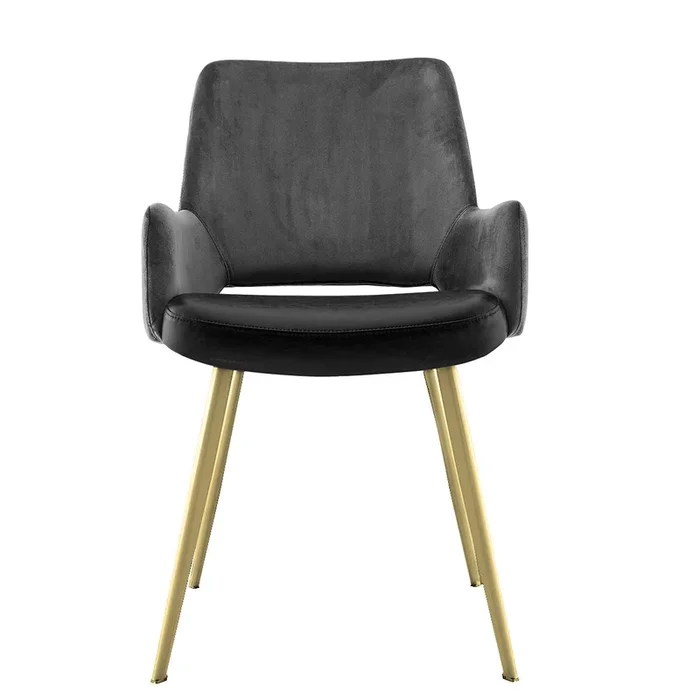 Desi Armchair – Black,Brushed Gold Base