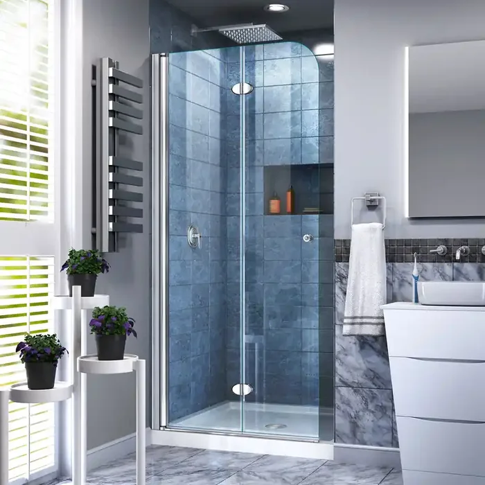 Dreamline Aqua Fold 29 1/2 In. W X 72 In. H Frameless Bi-fold Shower Door In Chrome SHDR-3630720-01