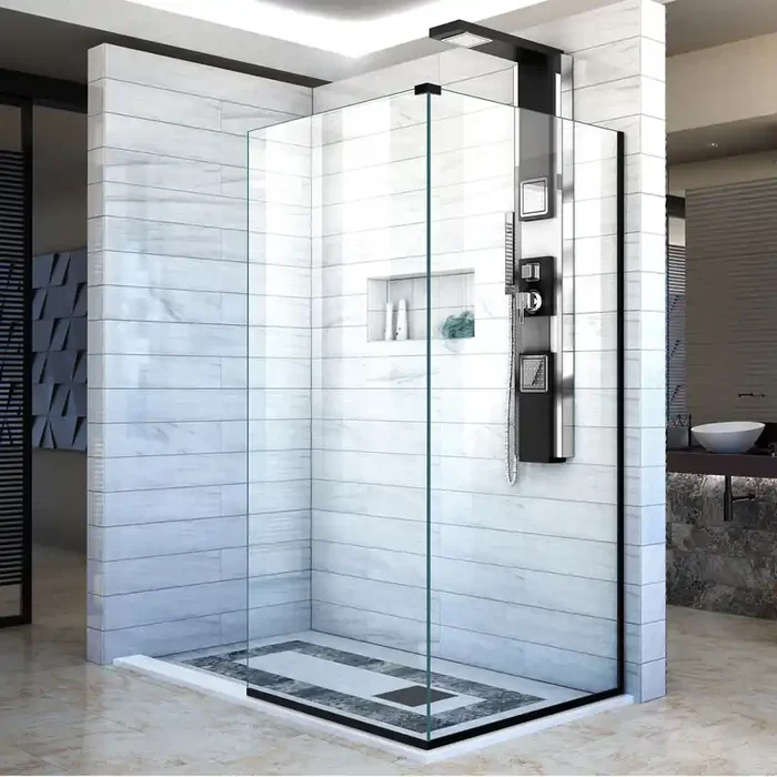 Dreamline Linea Two Adjacent Frameless Shower Screens 30 In. And 34 In. W X 72 In. H, Open Entry Design – SHDR-3234303