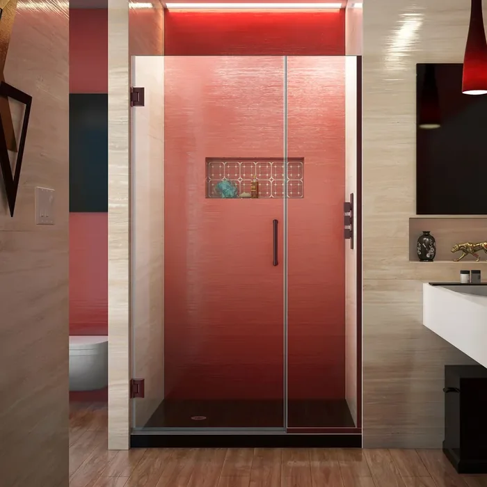 Dreamline Unidoor Plus 38 1/2 – 39 In. W X 72 In. H Frameless Hinged Shower Door, Clear Glass – SHDR-243857210