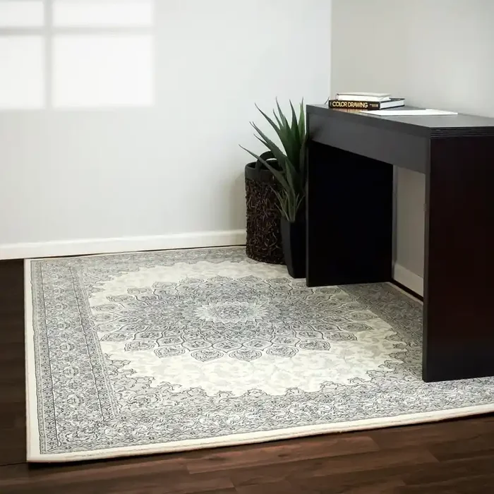 Dynamic Ancient Garden Machine-made 57090 Cream/grey Area Rugs