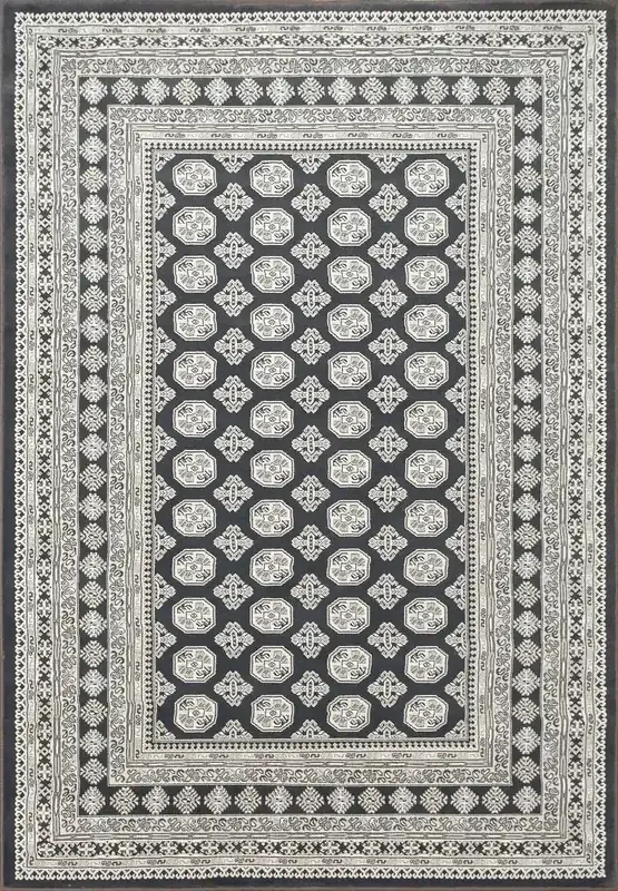 Dynamic Ancient Garden Machine-made 57102 Charcoal/silver Area Rugs