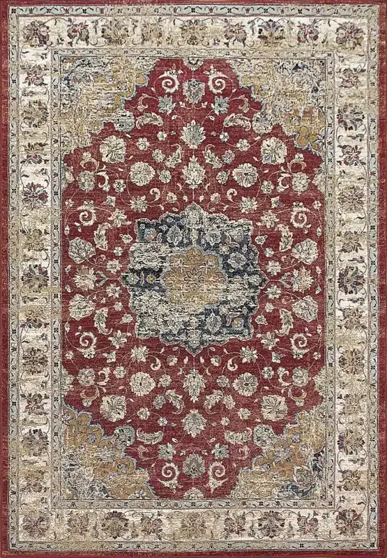 Dynamic Ancient Garden Machine-made 57559 Red/ivory Area Rugs