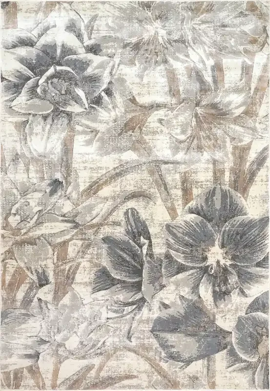 Dynamic Blossom Machine-made 6518 Cream/grey Area Rugs