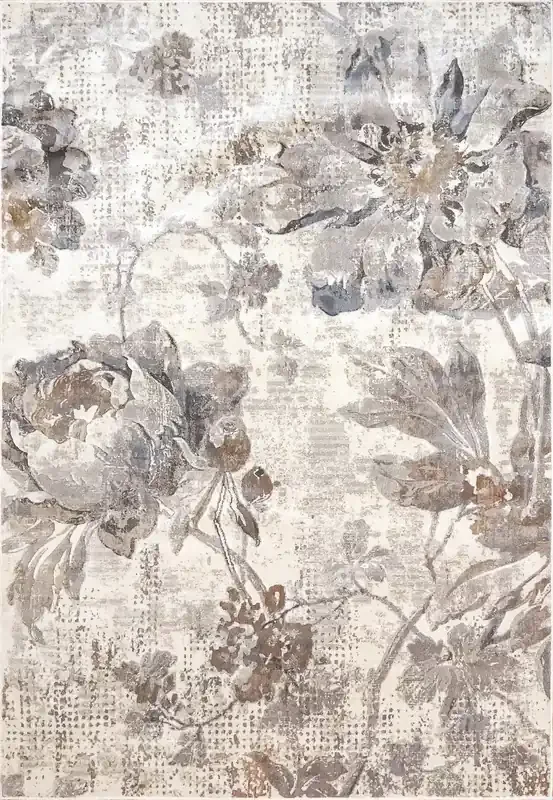 Dynamic Blossom Machine-made 6525 Cream/grey Area Rugs