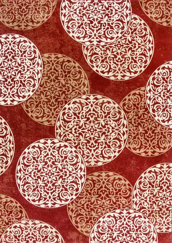 Dynamic Melody Machine-made 985014 Red Area Rugs