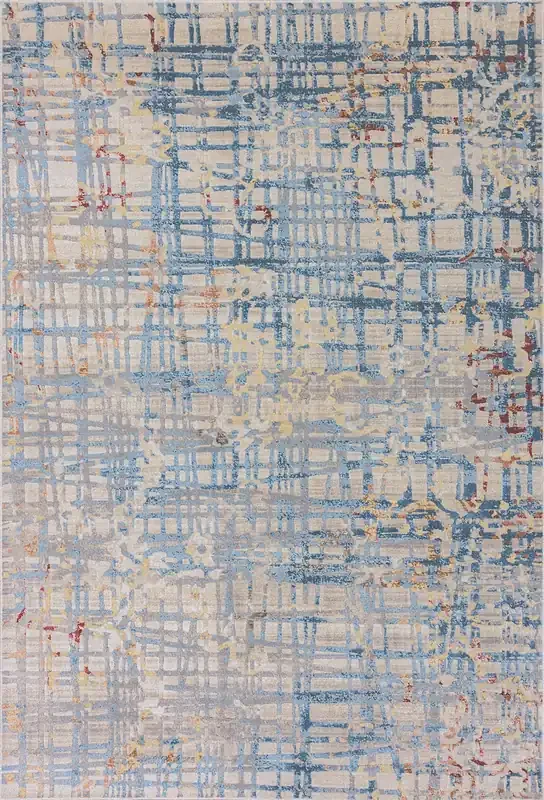 Dynamic Prism Machine-made 4443 Ivory/blue Area Rugs