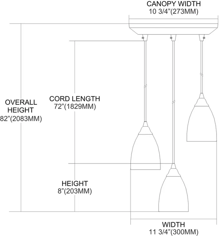 ELK Lighting Arco Baleno 3-Light Mini Pendant – 416-3C
