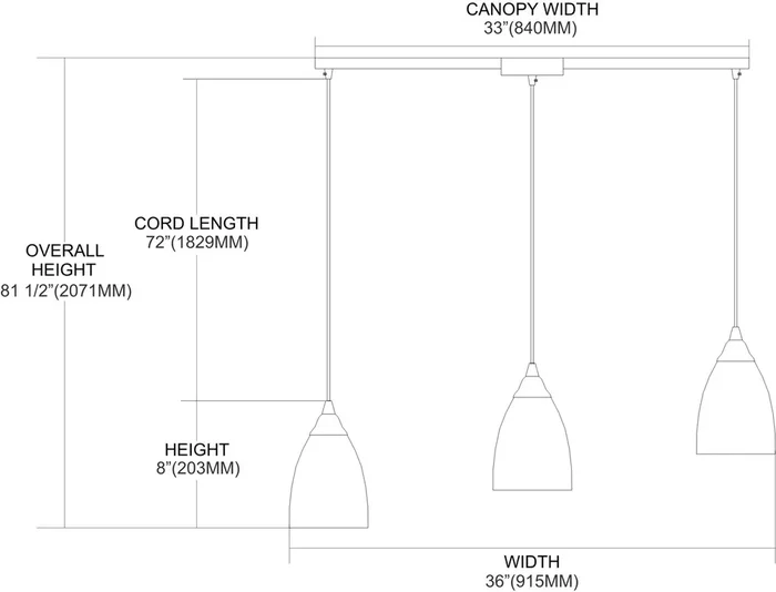 ELK Lighting Arco Baleno 3-Light Mini Pendant – 416-3L-S