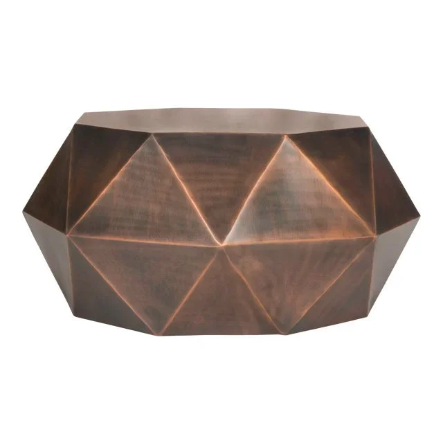 Faceted Coffee Table in Copper