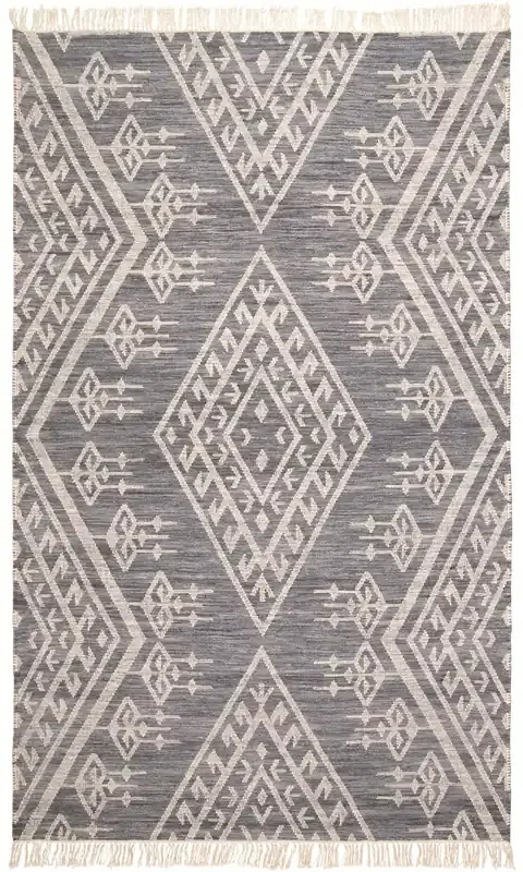 Feizy 0795FNVY Savona Flatweave Blue / Ivory Area Rugs