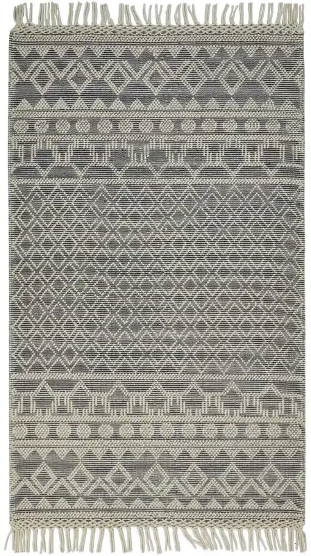 Feizy 0809FGRY Phoenix Hand Woven Gray / Ivory Area Rugs