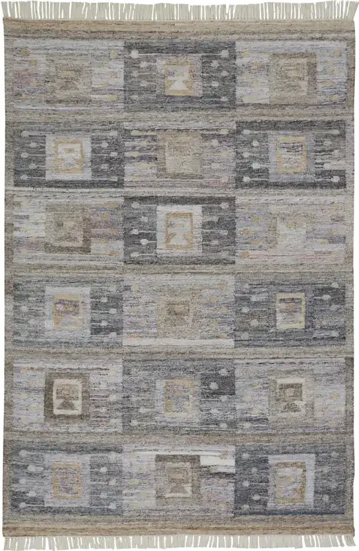 Feizy 0816FCHL Beckett Hand Woven Gray / Tan Area Rugs