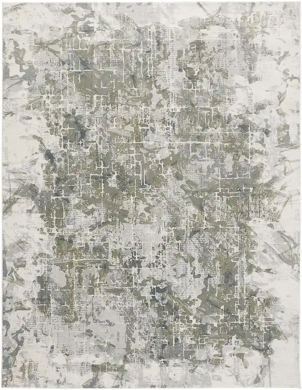 Feizy 3146FSLV Atwell Machine Made Green / Gray Area Rugs