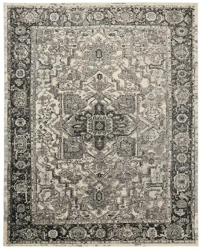 Feizy 3255FBGE Sorel Machine Made Gray / Ivory Area Rugs