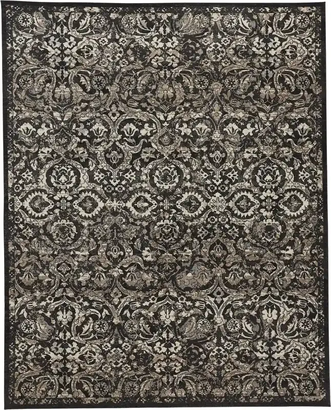Feizy 3330FBLK Sorel Machine Made Gray / Brown Area Rugs
