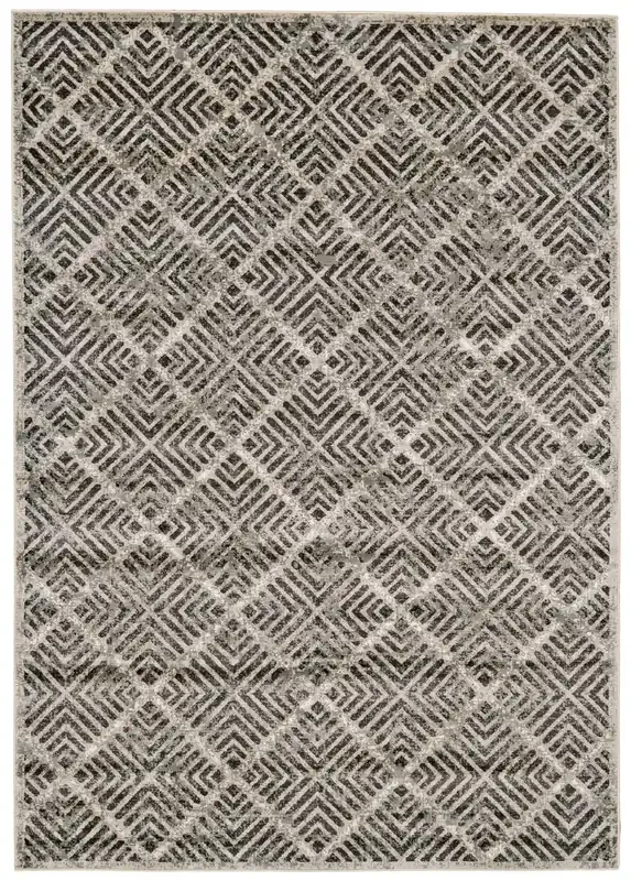 Feizy 3380FCAS Katari Machine Made Gray / Ivory Area Rugs