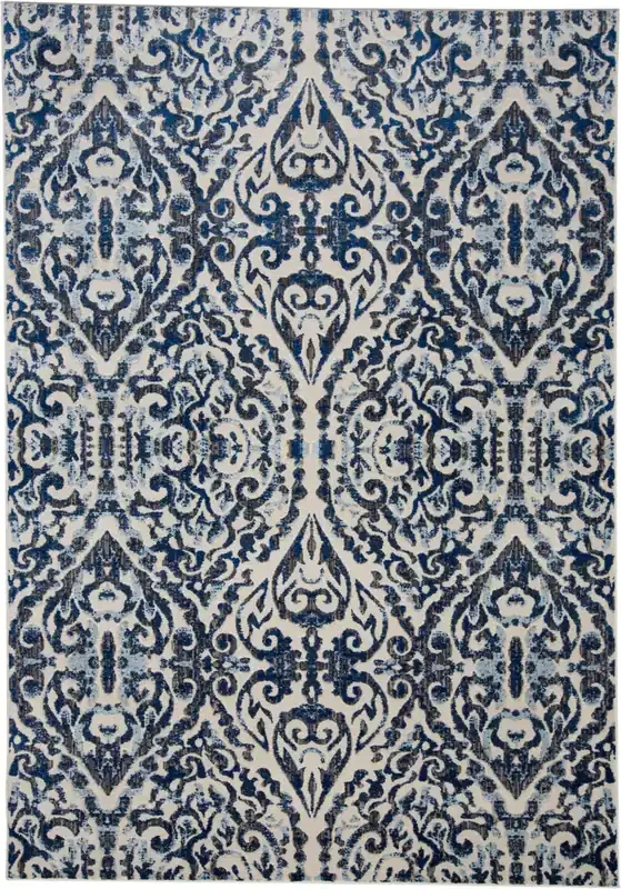 Feizy 3466FRYL Milton Machine Made Blue / Ivory Area Rugs