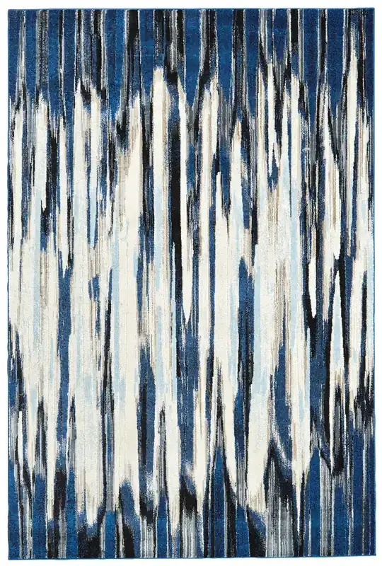 Feizy 3468FIND Milton Machine Made Blue / Ivory Area Rugs