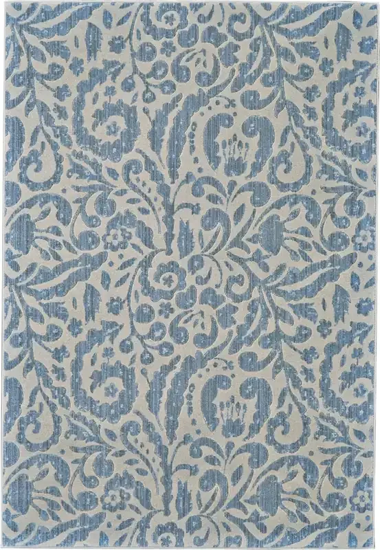 Feizy 3473FMST Milton Machine Made Blue / Ivory Area Rugs