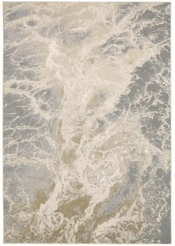 Feizy 3563FBGE Aura Machine Made Gray / Beige Area Rugs
