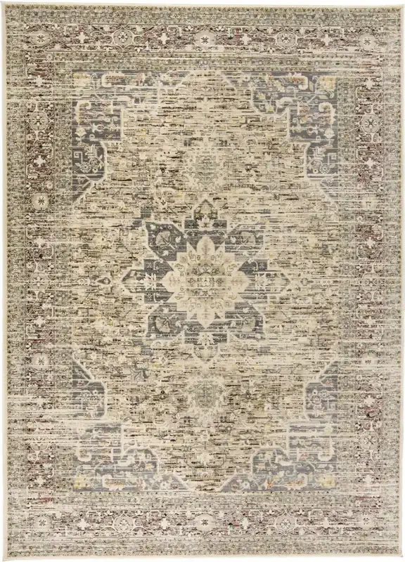 Feizy 3578FBGE Grayson Machine Made Gray / Tan Area Rugs