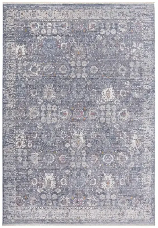Feizy 3587FMNL Cecily Machine Made Blue / Ivory Area Rugs