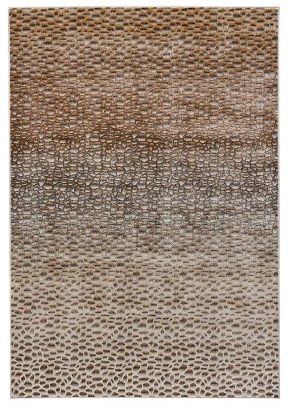 Feizy 3686FDGD Cannes Machine Made Brown / Gold Area Rugs