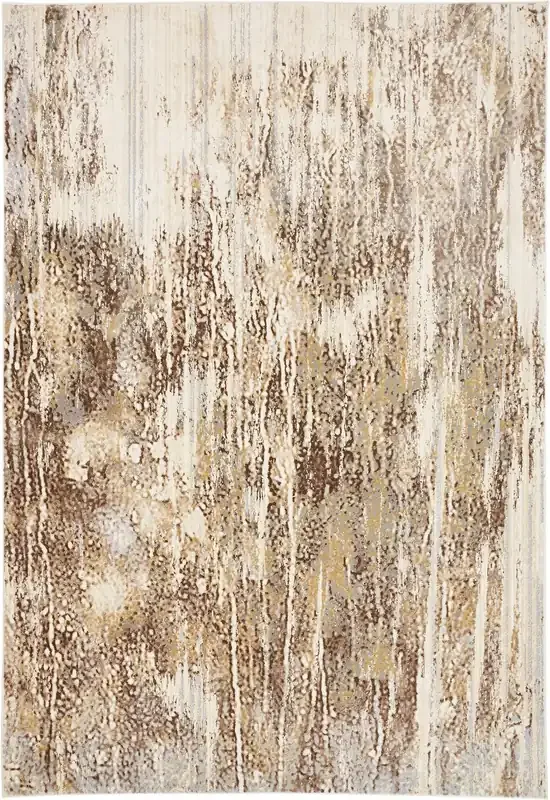 Feizy 3705FIVY Parker Machine Made Ivory / Brown Area Rugs