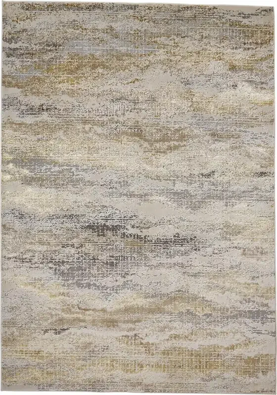 Feizy 3735FGLD Aura Machine Made Beige / Gold Area Rugs