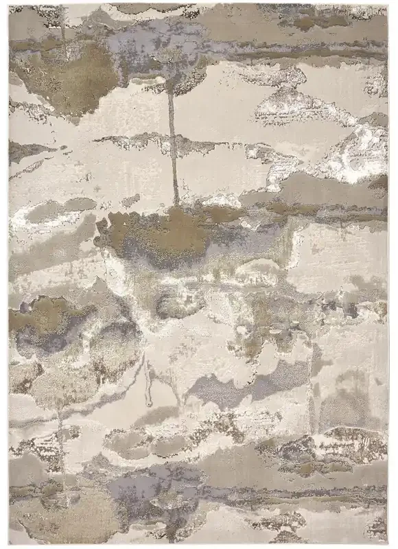 Feizy 3737FGLD Aura Machine Made Gold / Tan Area Rugs