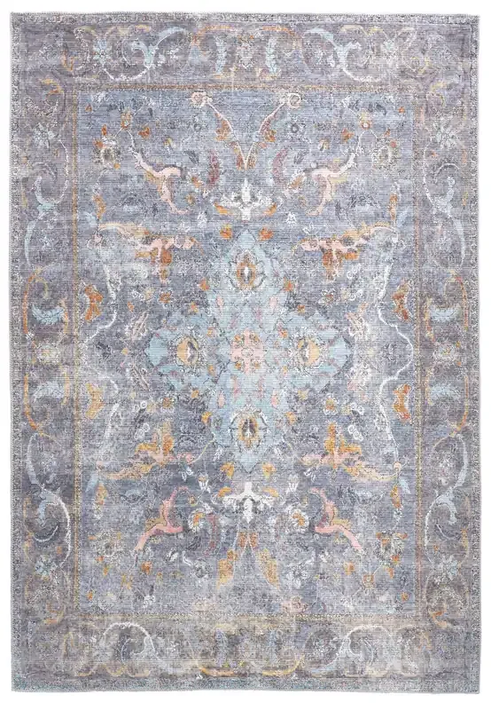 Feizy 39AFFBLU Percy Machine Made Blue Area Rugs