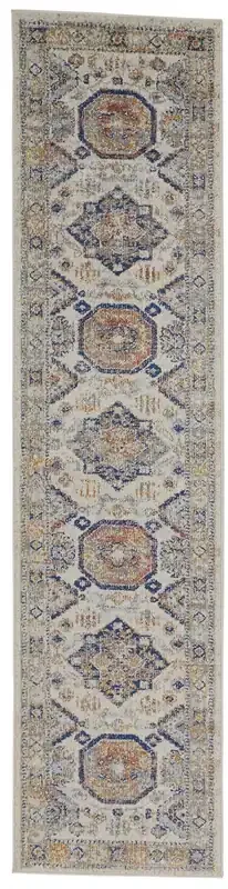 Feizy I3137MLT Bellini Machine Made Blue / Orange Area Rugs