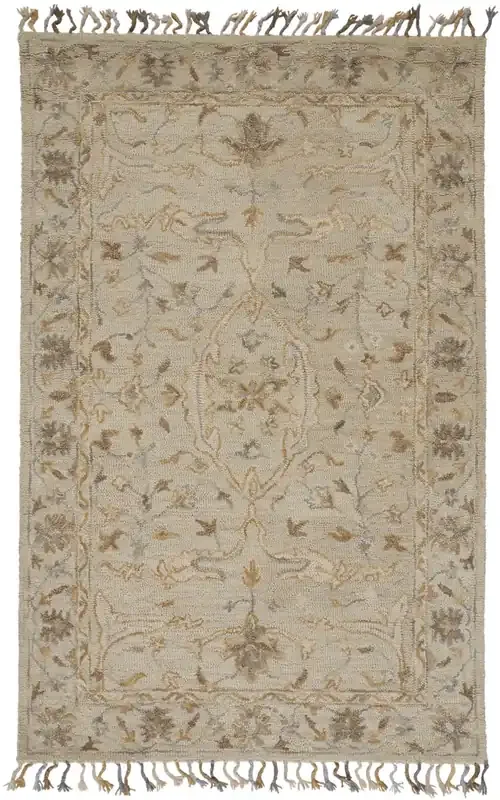 Feizy I8028BGE Remington Hand Tufted Ivory / Gold Area Rug – 4‘ X 6‘ Rectangle