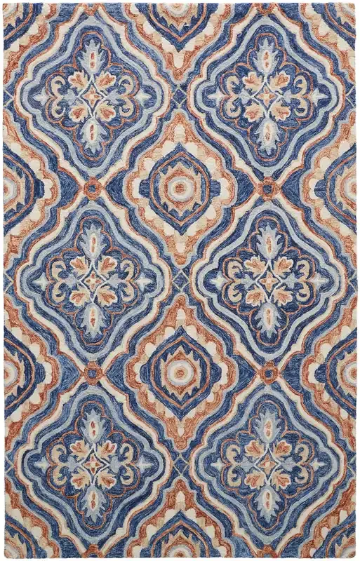 Feizy I8072BLU Rhett Hand Tufted Rust / Ivory Area Rugs