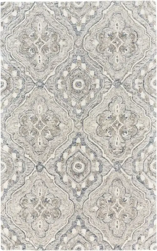 Feizy I8072BRN Rhett Hand Tufted Taupe / Blue Area Rugs