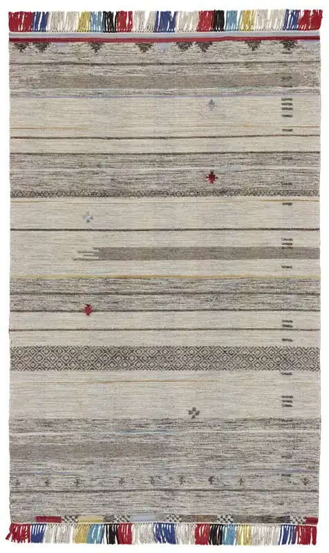 Feizy R0555NAT Mirella Flatweave Ivory / Red Area Rugs